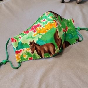 Horses Cotton Face Mask with Pocket